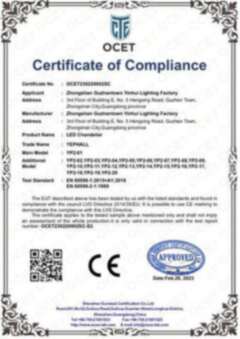 CE LVD certificate of compliance