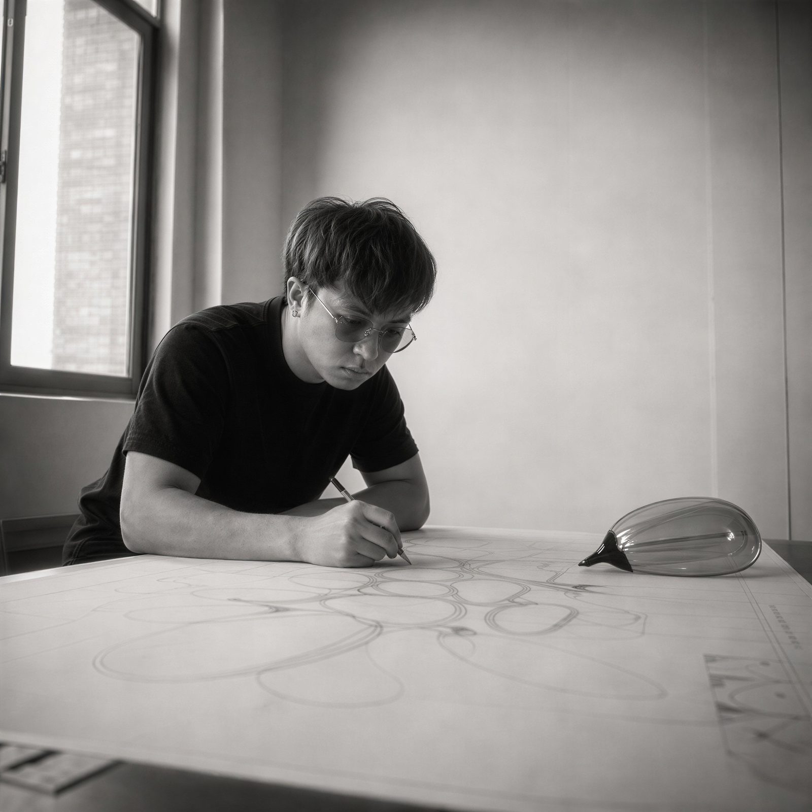 Drawing a new composition at full scale